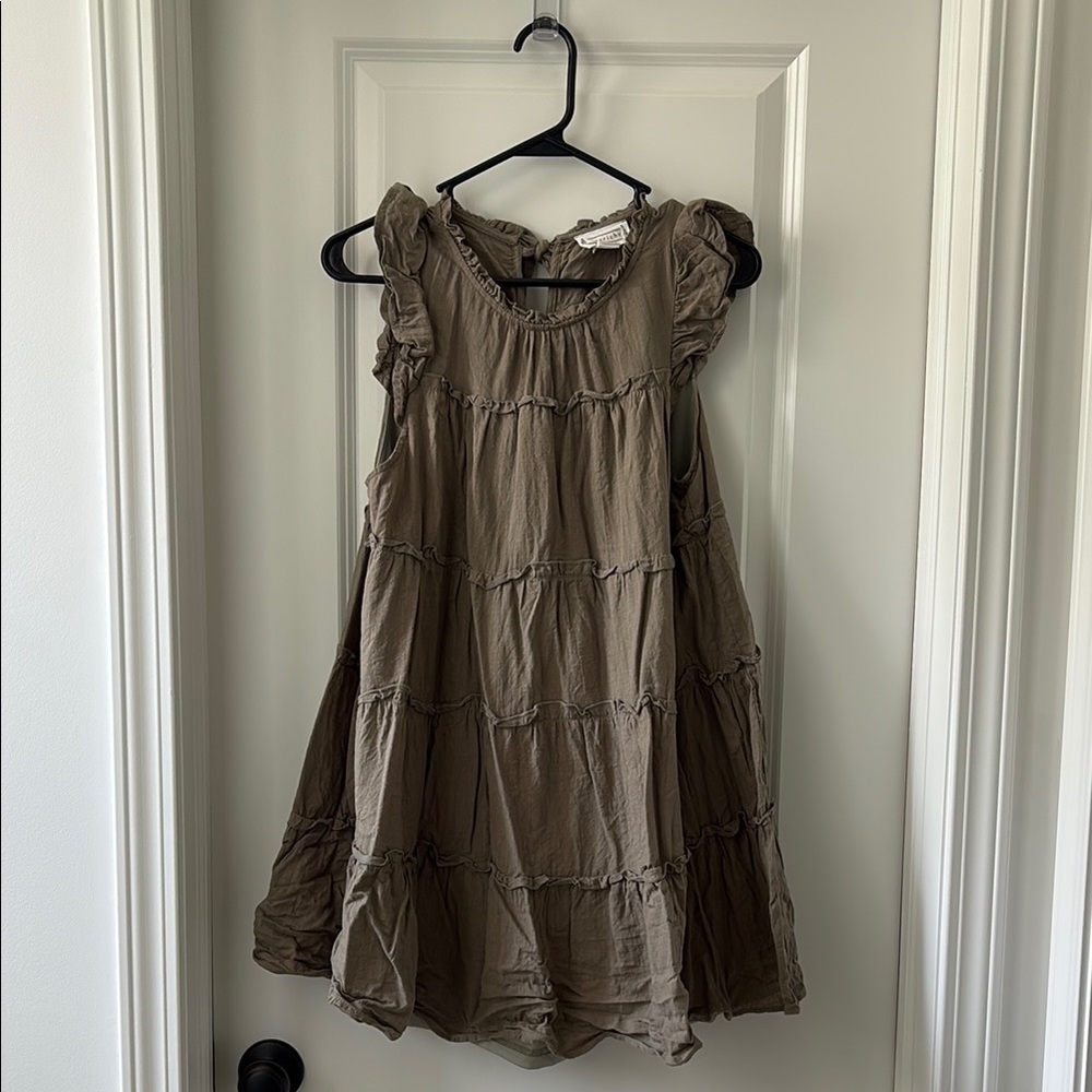 Love Riche Green Tiered Sundress Cap Sleeve